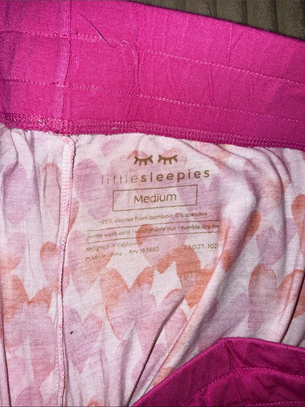 Little Sleepies Pink & Red Heart-Print Pajama Set with Magenta Trim - Picture 3 of 3